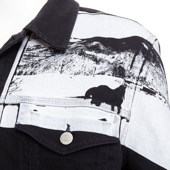 CALVIN KLEIN 205W39NYC Raf Simons Andy Warhol black pop art trucker jacket L